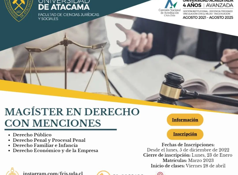 Magister en Derecho con Menciones