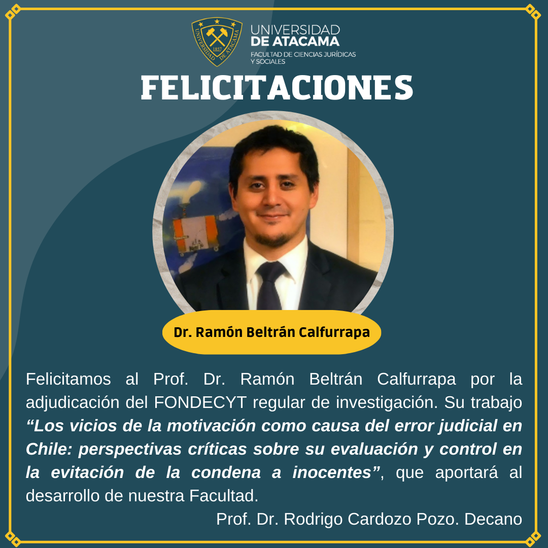Felicitaciones al profesor Dr. Ramón Beltrán Calfurrapa